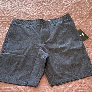 Under Armour Men's Heathered Navy Flat Front Shorts